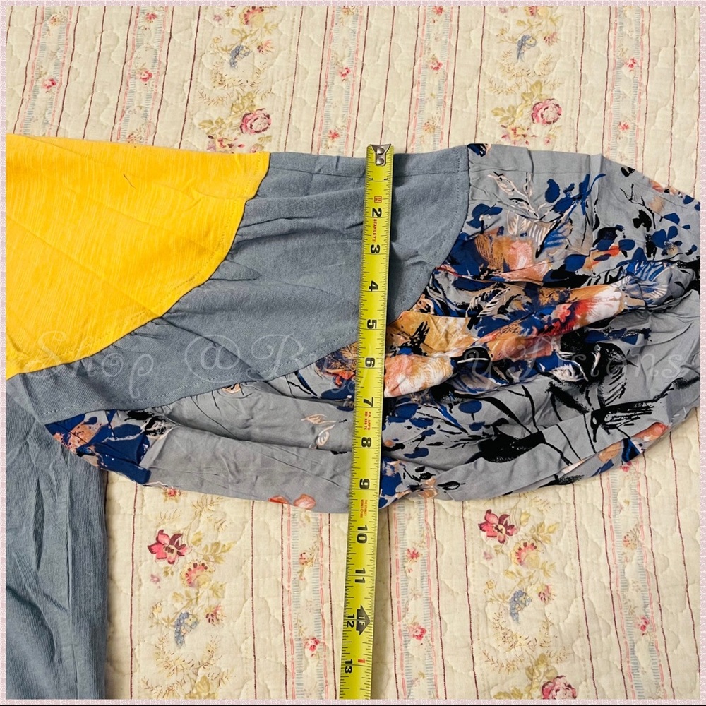 Umgee Floral Color Block Slub Knit Top - Picture 13 of 16